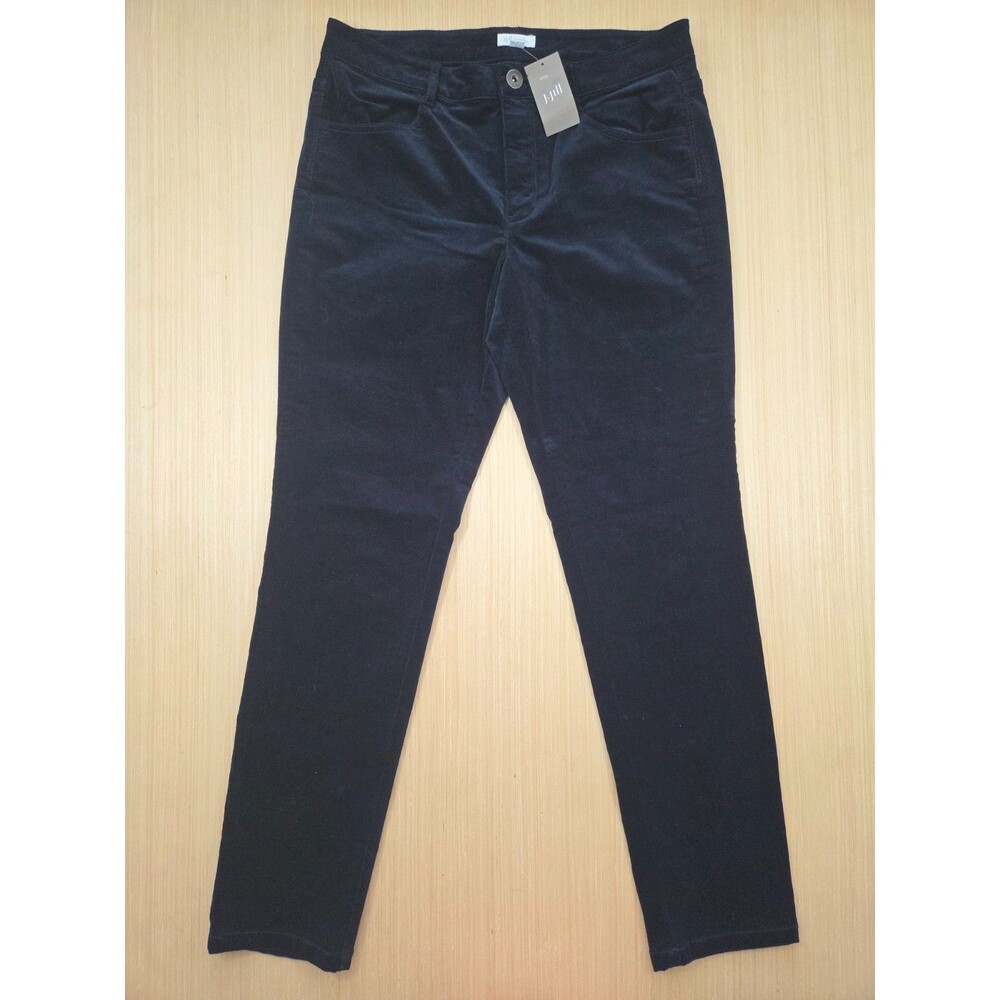 J Jill Pants Womens 8 Dark Navy Corduroy Flat Front Preppy Pockets Academia  NEW